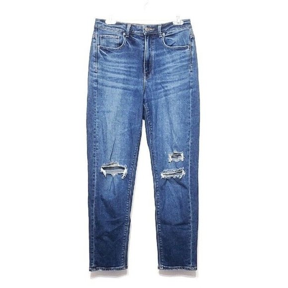 American Eagle Outfitters Denim - American Eagle Stretch Distressed Highest Rise Mom Jeans Womens Size 6 Tapered